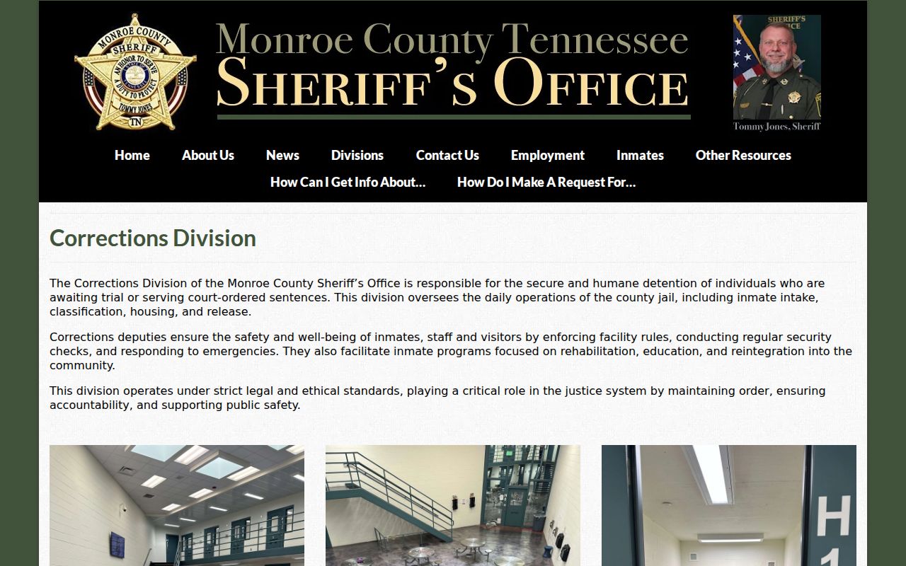 Monroe County arrest booking responsibilities at the Corrections Division