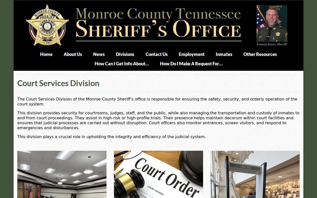Monroe County arrest custody transport by the Court Services Division