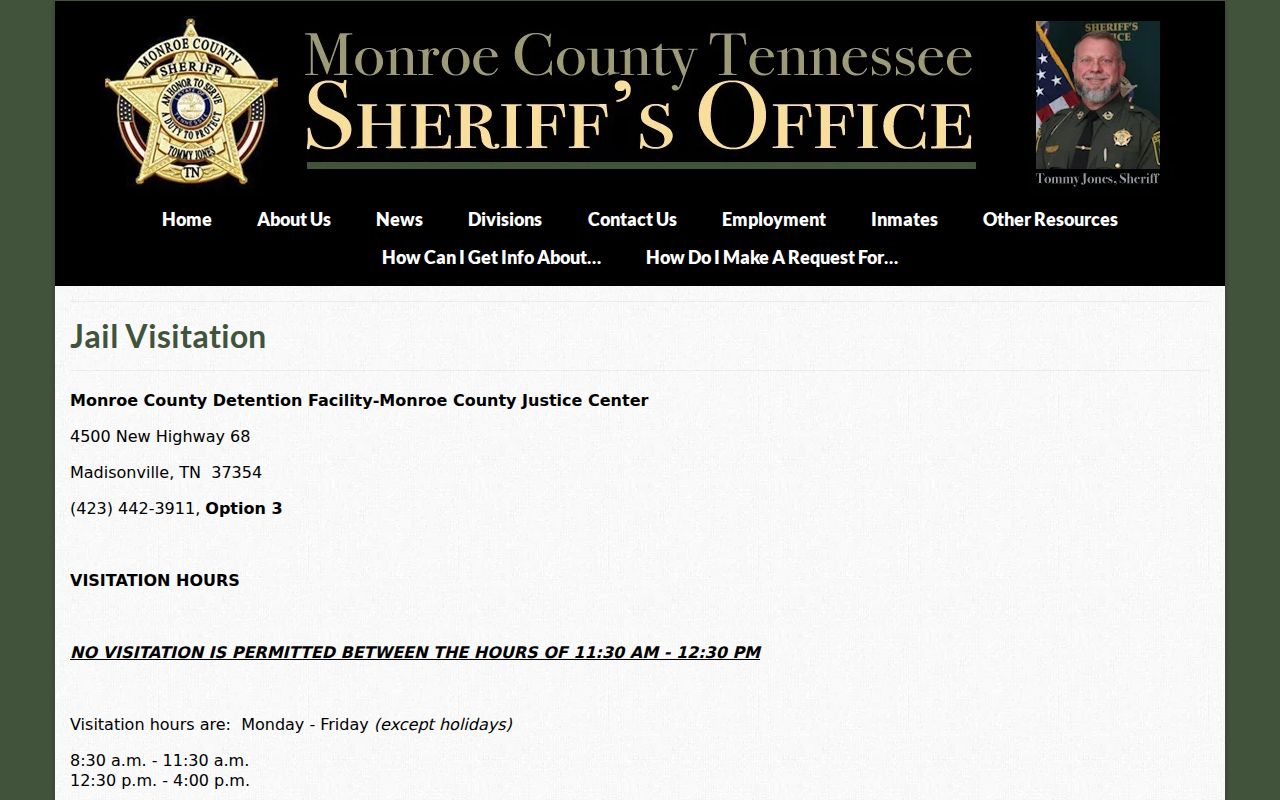 Monroe County arrest custody and detention access information