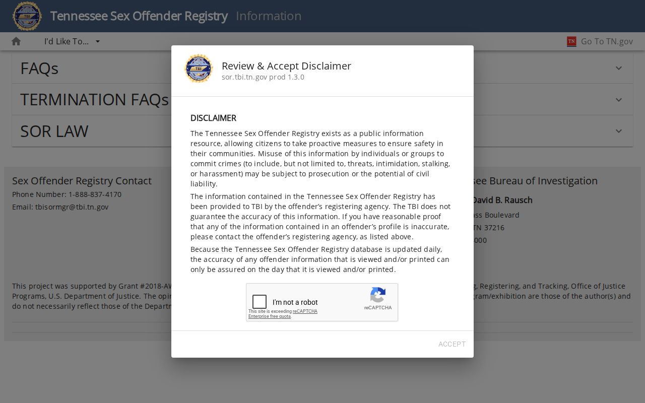 Monroe County sex offender registry information and alert guidance