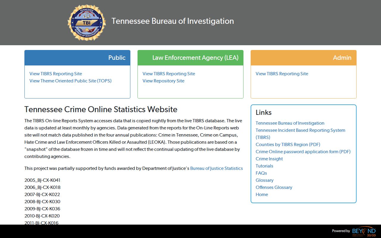 Monroe County criminal records TBI CrimeInsight interface